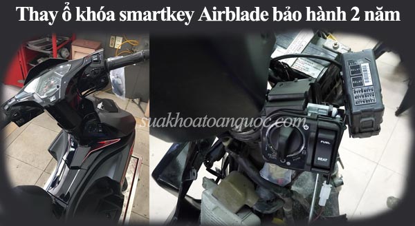 thay ổ khóa smartkey Airblade như khóa chính hãng bảo hành 2 năm